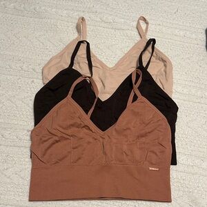 Danskin Women's Bra Trio - Brown, Beige, pink mauve